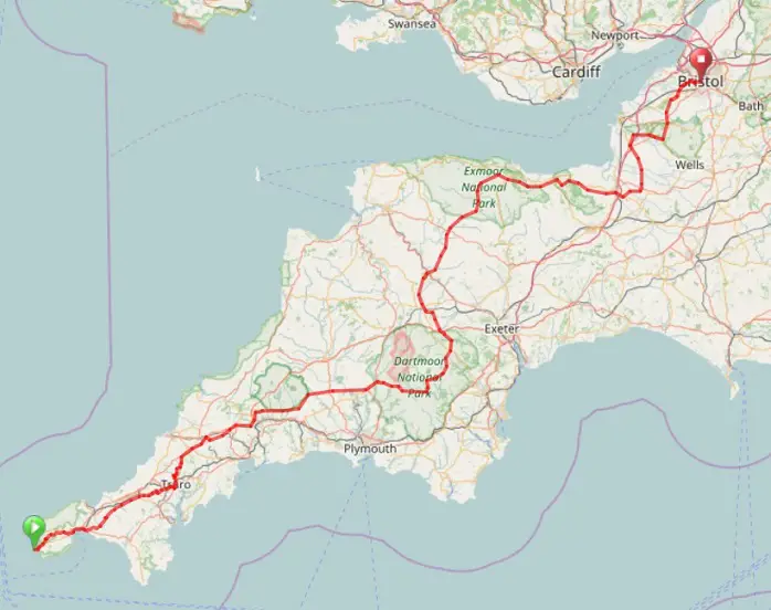 bristol land's end bikepacking adventure multi-day