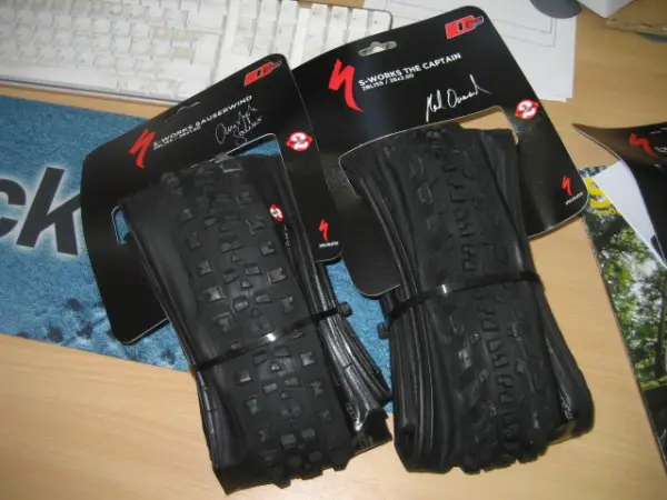XC race tyres from Specialized - "Sauserwind" and "The Captain".