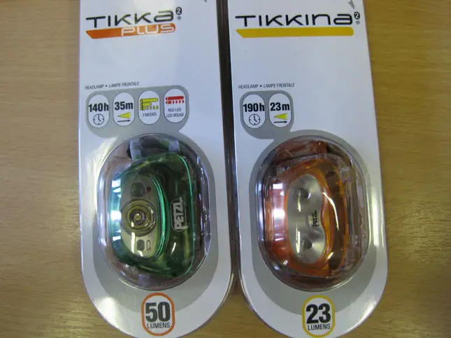 New head torches from Petzl - the Tikka Plus and the Tikkina.