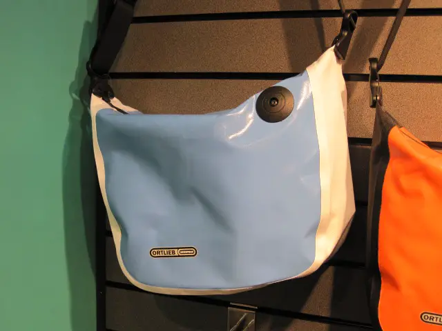 Ortlieb waterproof courier bag in a lovely shade of blue. Also available in much larger volume sizes.