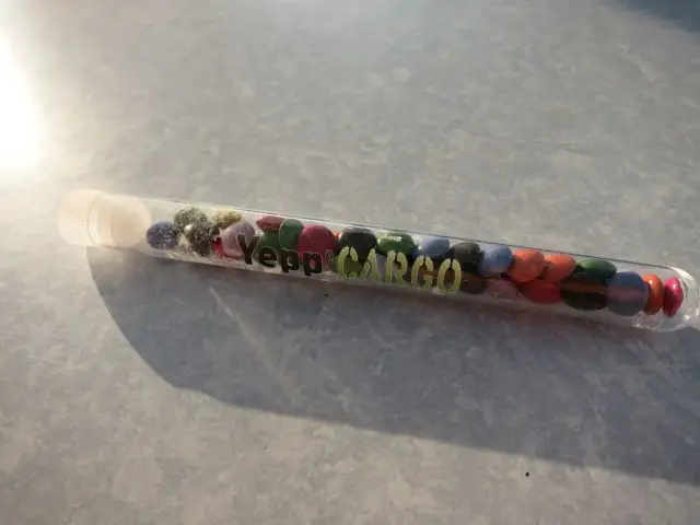 Mini Smarties in a test tube, 