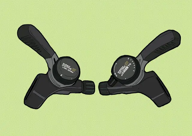 Something for the Shimano fans: XT thumb shifters.