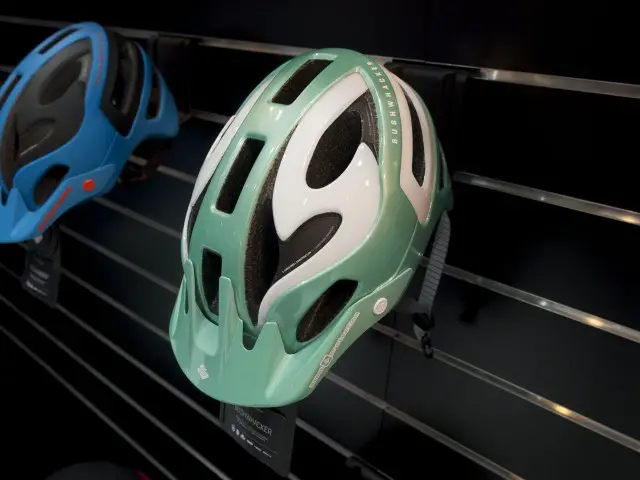 Coordinating Bushwacker helmet in mint green