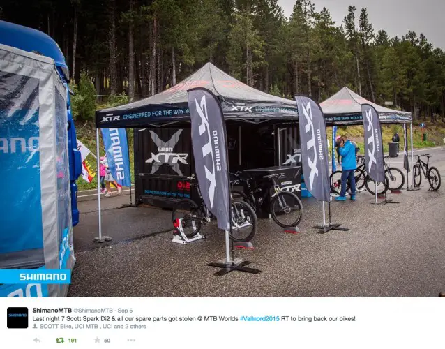 Shimano broke the news on Twitter in the early hours of Saturday
