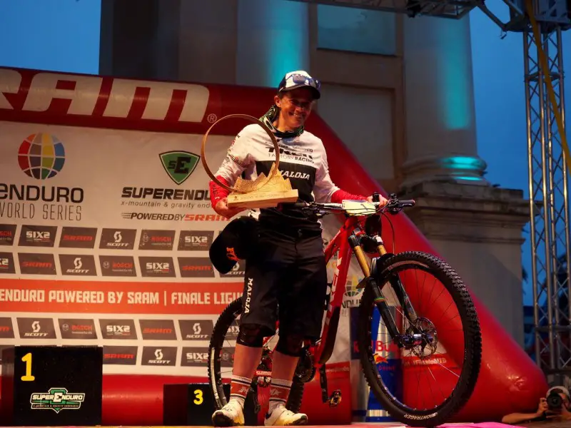 Three times World Champion tracy mosely podium enduro world series champion 2015 finale ligure italy