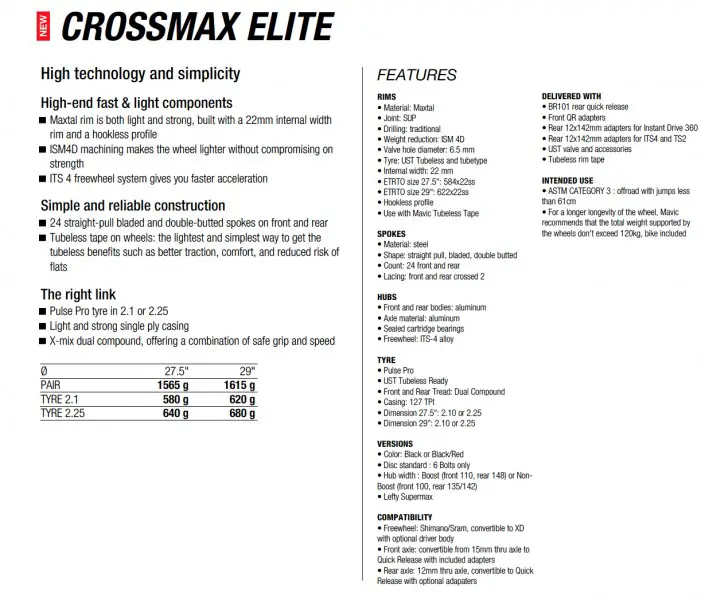 crossmax elite, mavic