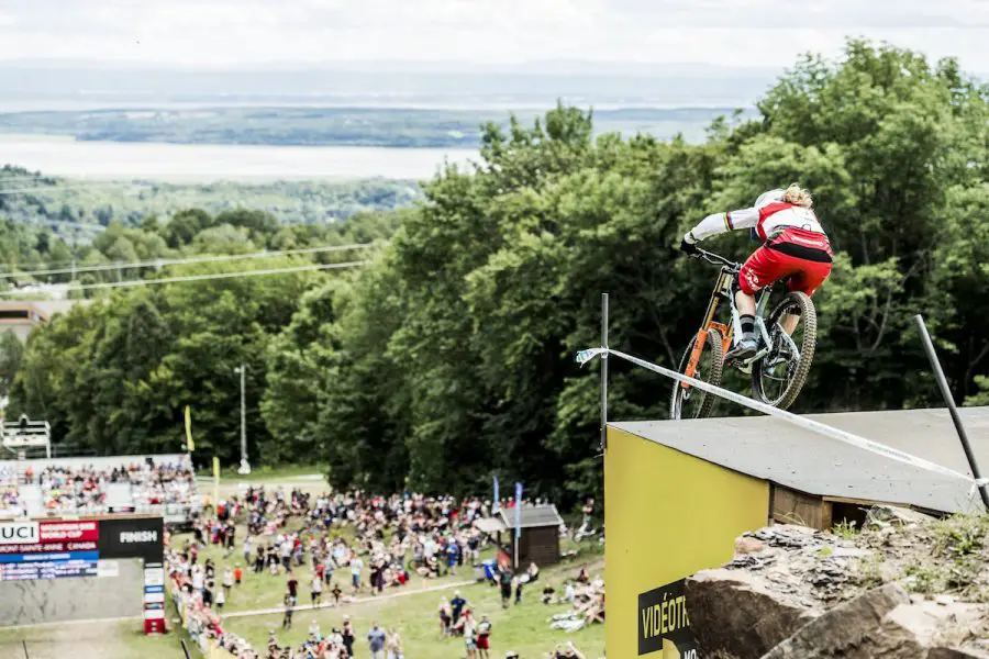 Rachel Atherton performs at the UCI DH World Tour in Mont Saint Anne, Canada on August 6th, 2016 // Bartek Wolinski/Red Bull Content Pool // P-20160807-00086 // Usage for editorial use only // Please go to www.redbullcontentpool.com for further information. //