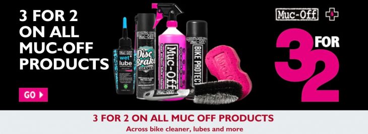 3 for 2 on Muc Off products.