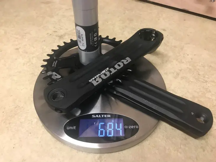 rotor q-ring chainring crankset power scales weight