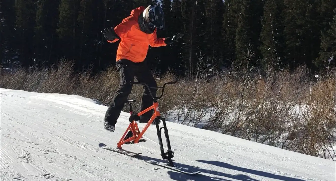 singletrack snow magazine ski bike