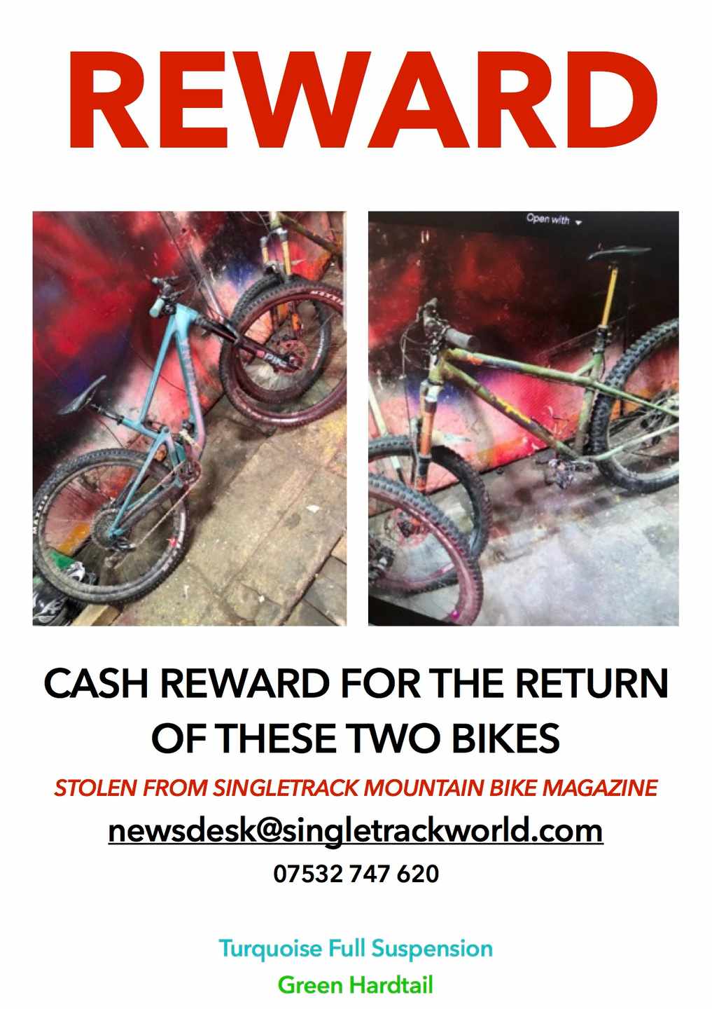 Our stolen bikes, dammit.