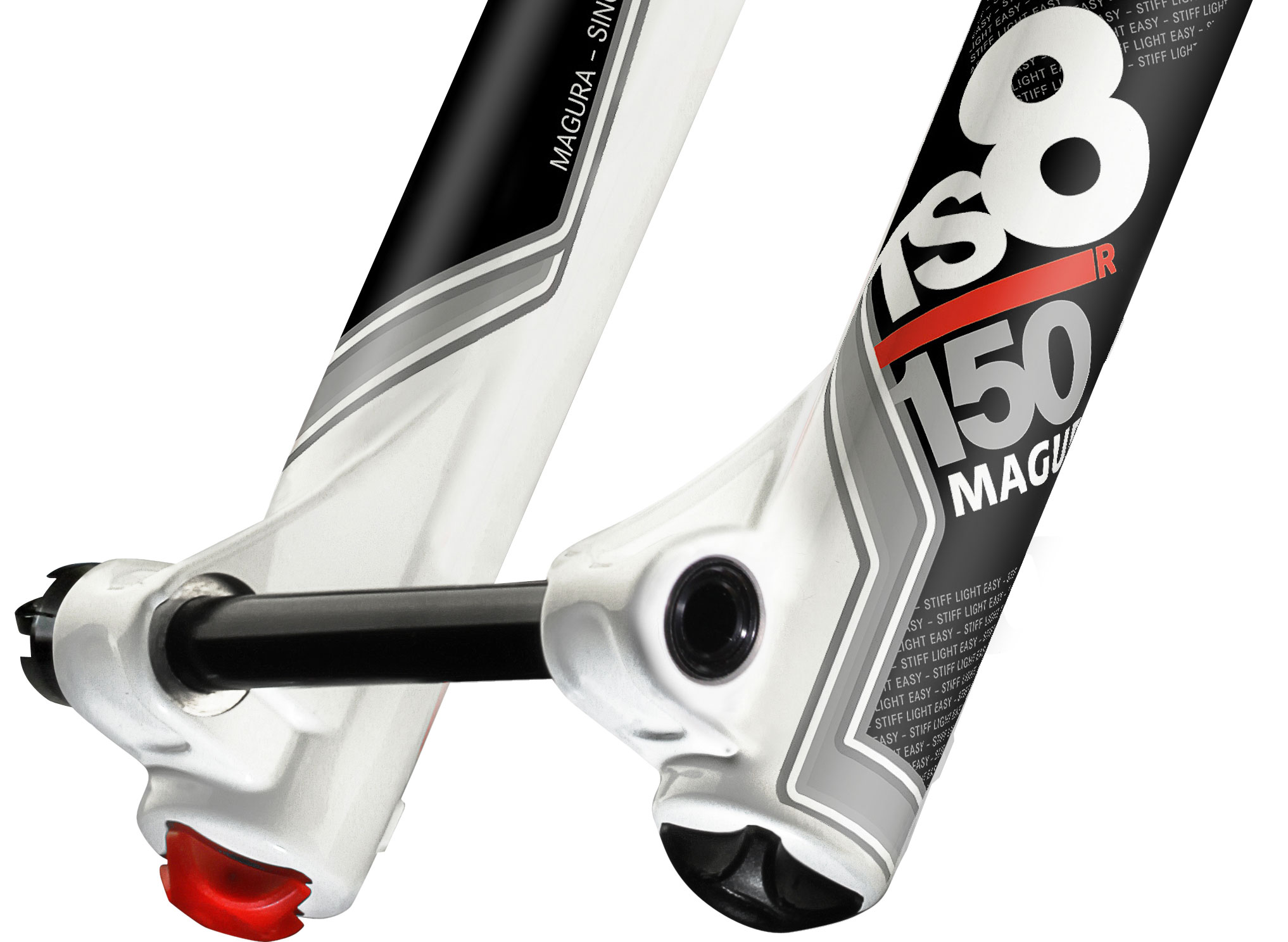 Fourche MAGURA MENJA 26" 130mm Pour VTT Downhill - Blanc, Magnésium (occasion)