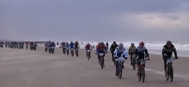 Wet sand, the North Sea… and bike races
