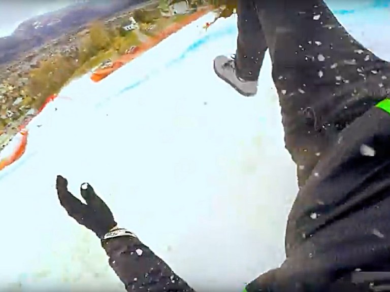 VIDEO: Fabio Wibmer, Snowy Downhill Racing