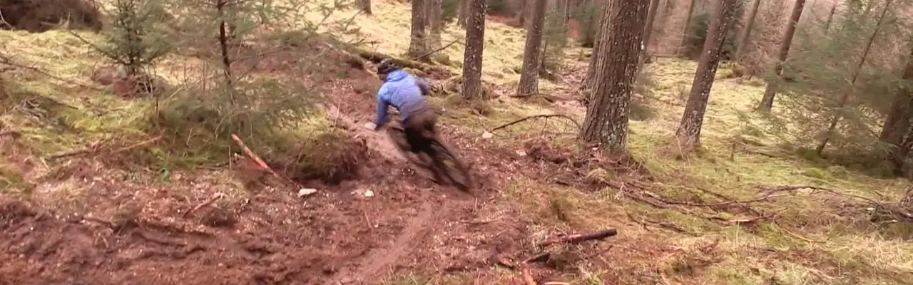 Joe Barnes rides slop mountain.