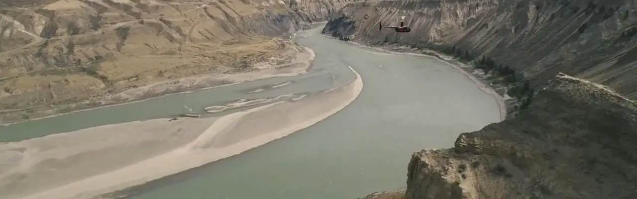 Heli-biking on the Fraser River