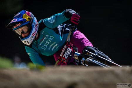 Jill Kintner competing in the Dual Slope and Style, Crankworx Rotorua 2016