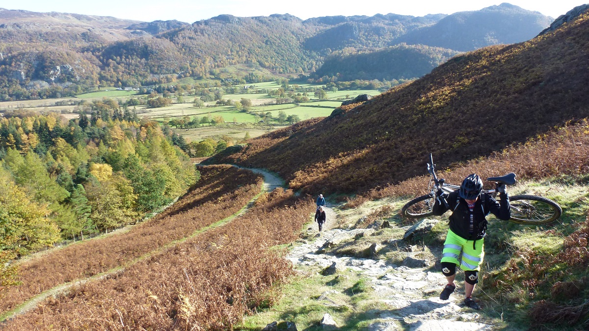 hiking up the singletrack Singletrack Magazine