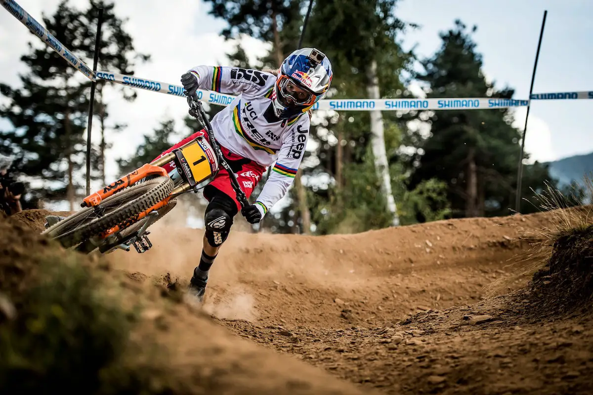 Rachel Atherton performs during the UCI DH World Tour in Vallnord, Andorra, 1 September, 2016 // Nathan Hughes/ Red Bull Content Pool // P-20160902-09181 // Usage for editorial use only // Please go to www.redbullcontentpool.com for further information. //