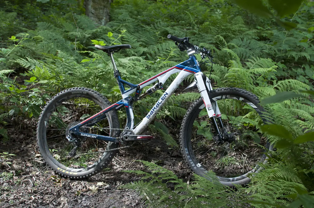 saracen kili flyer carbon frame 27.5 full suspension rs1 rs-1 rockshox doss fox dropper sram patriot