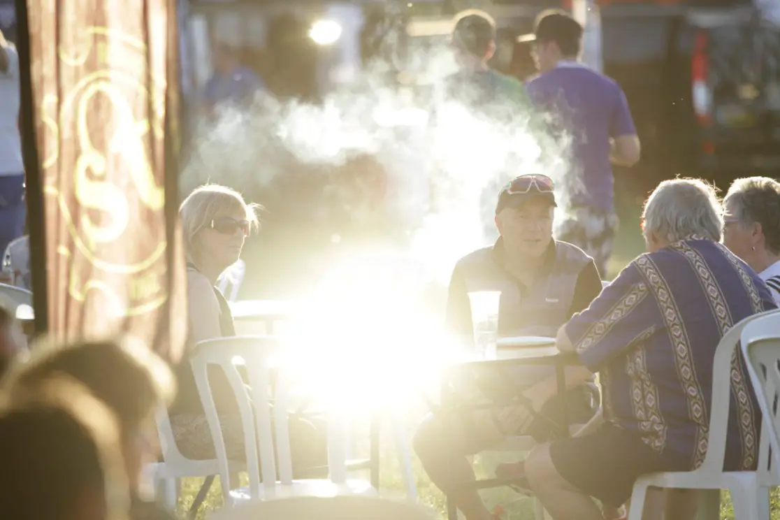 While the racers raced, others enjoyed the sun.