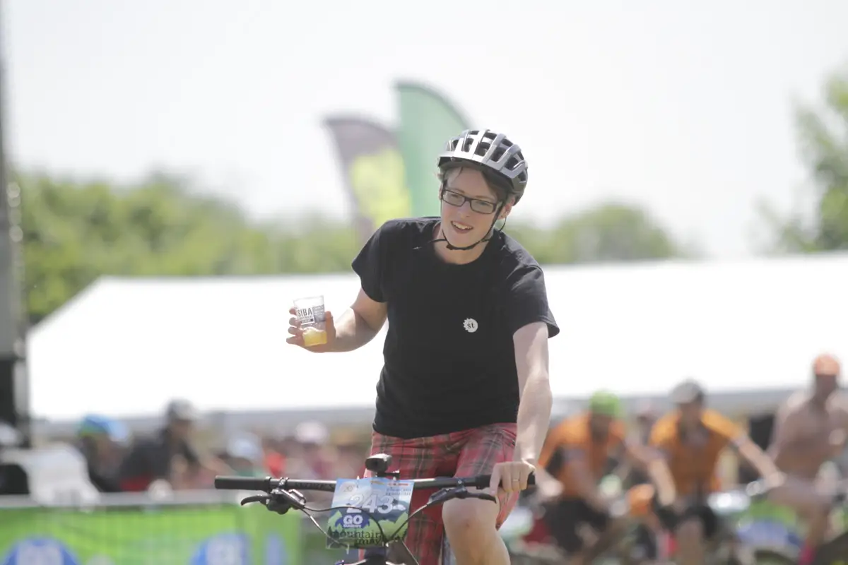 Some finishers had important beer to attend to.