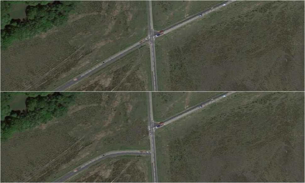 intersection car crossing road