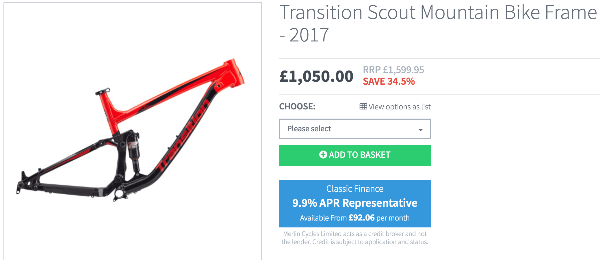 2017 Transition Frames from £400!