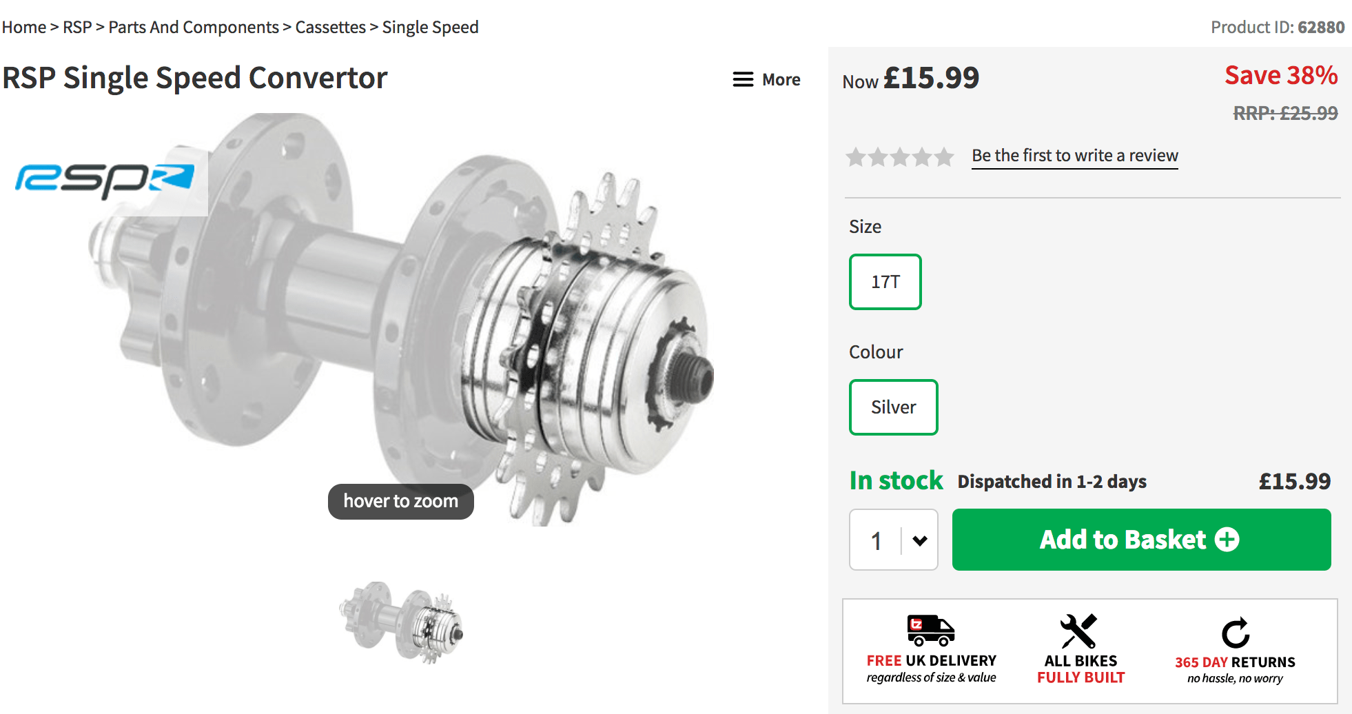 RSP Single Speed Converter - £15.99