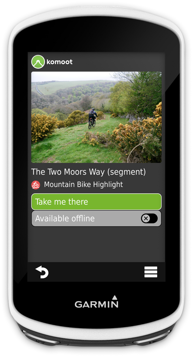 komoot garmin app