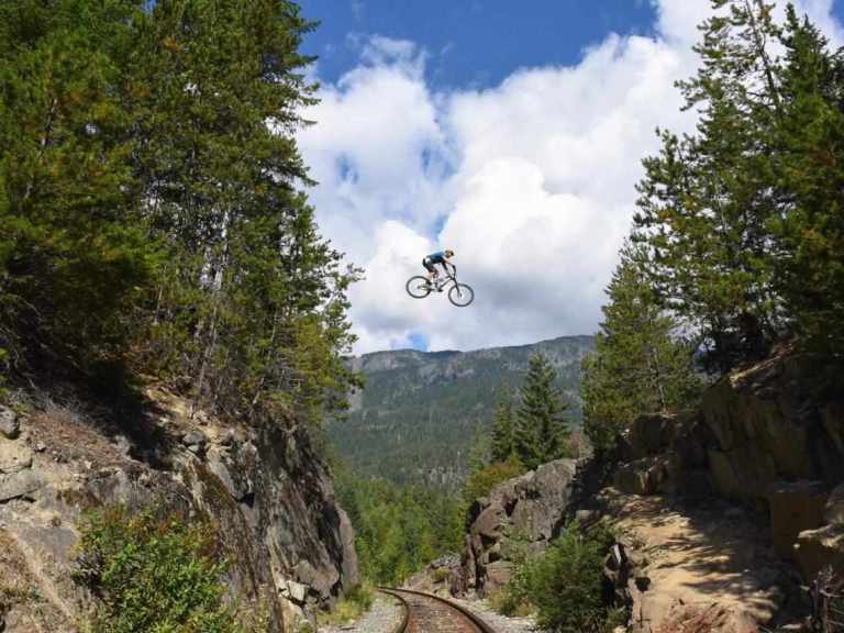 Would you hit this railway gap on a £2600 enduro bike?