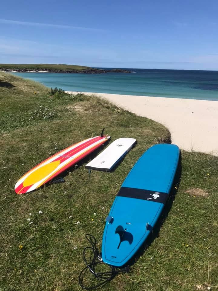 surfboards on a beach