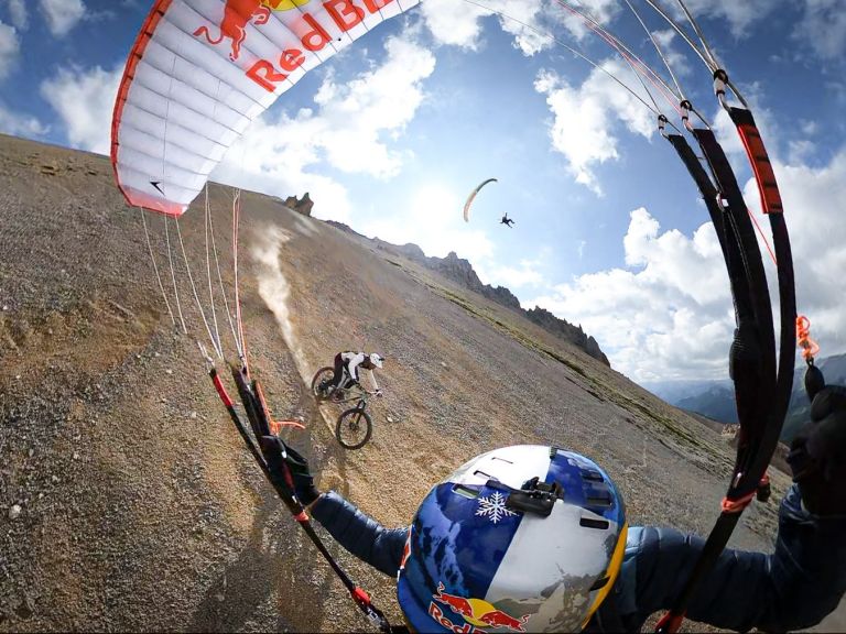 Video: Kilian Bron’s Outdoor Synchrony mixes bikes with base jumping!