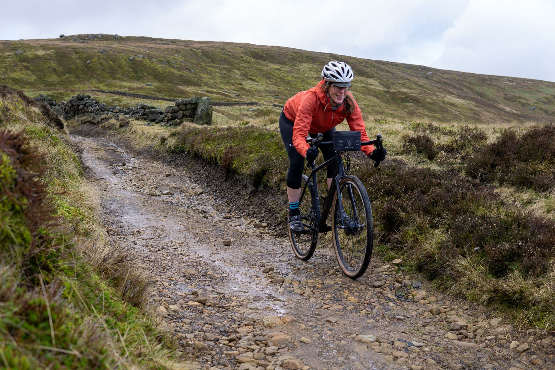 A rider using the Swytch kit