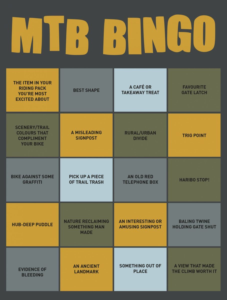 mtb bingo card singletrack world magazine juliana