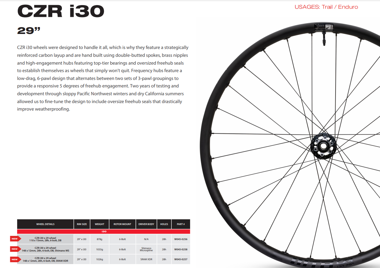 WTB Carbon Wheels CZR i30