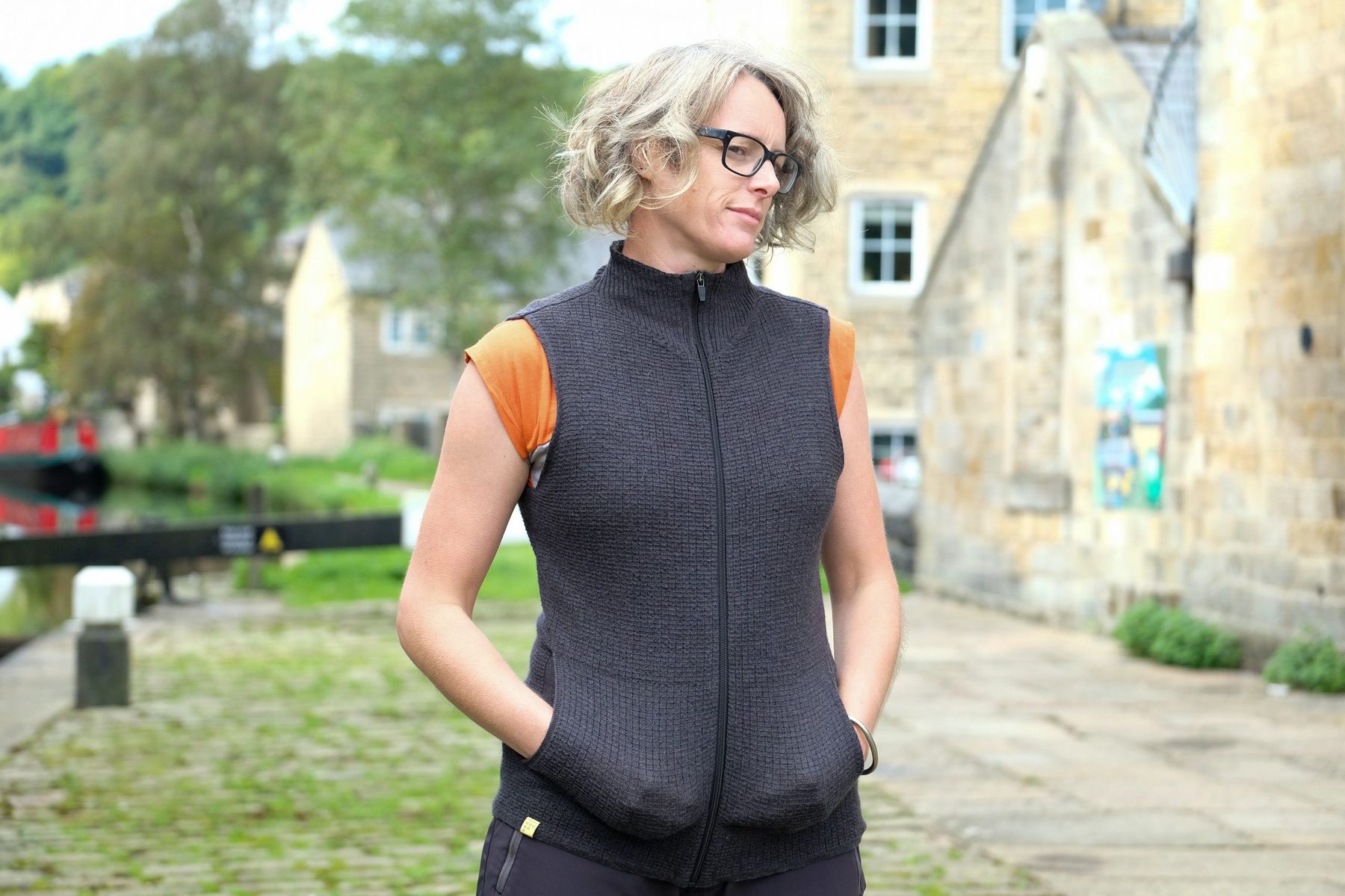 FINDRA Barra Waffle gilet merino gilet