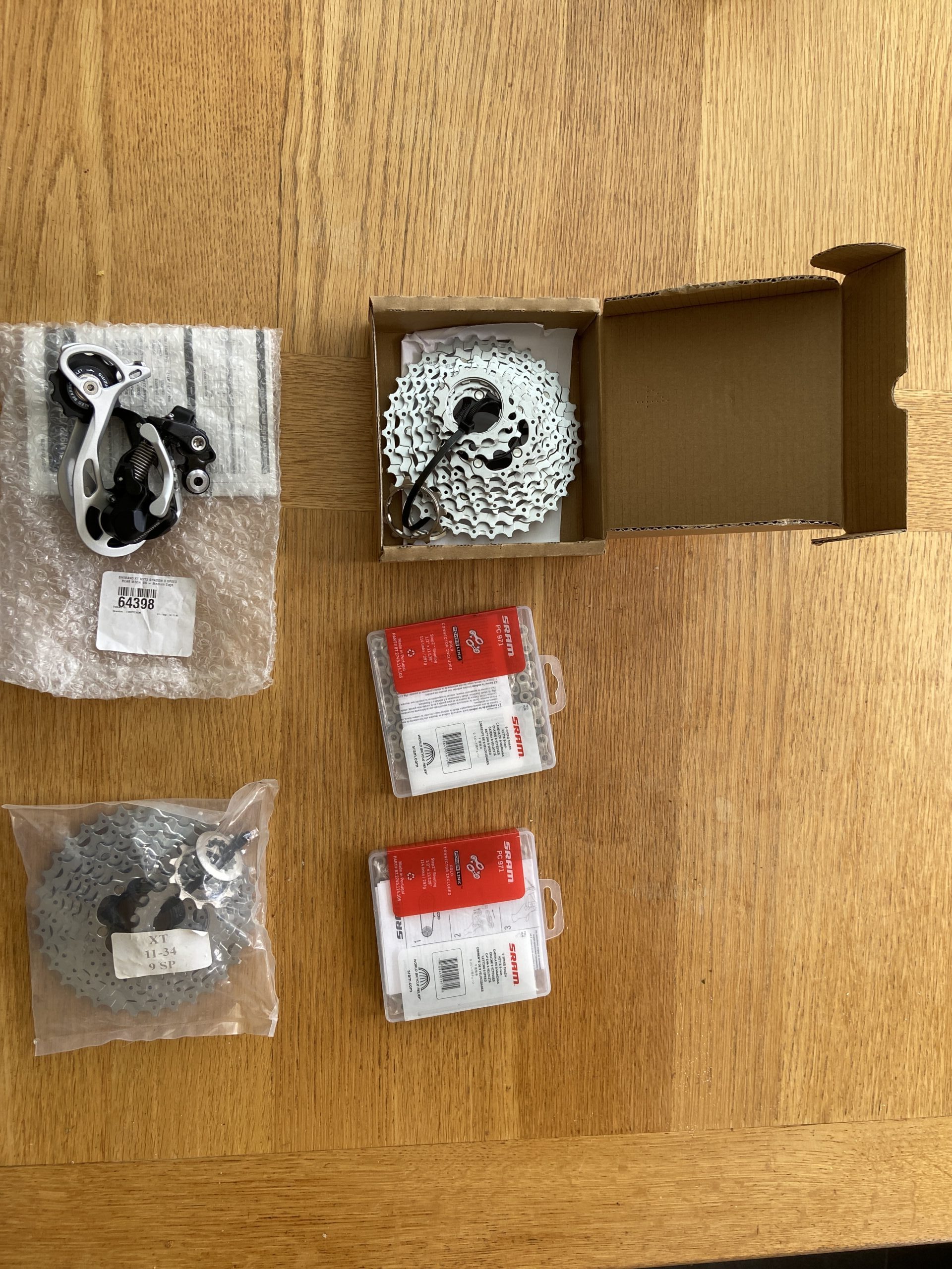 Unused 9 Speed XT drivetrain clear out