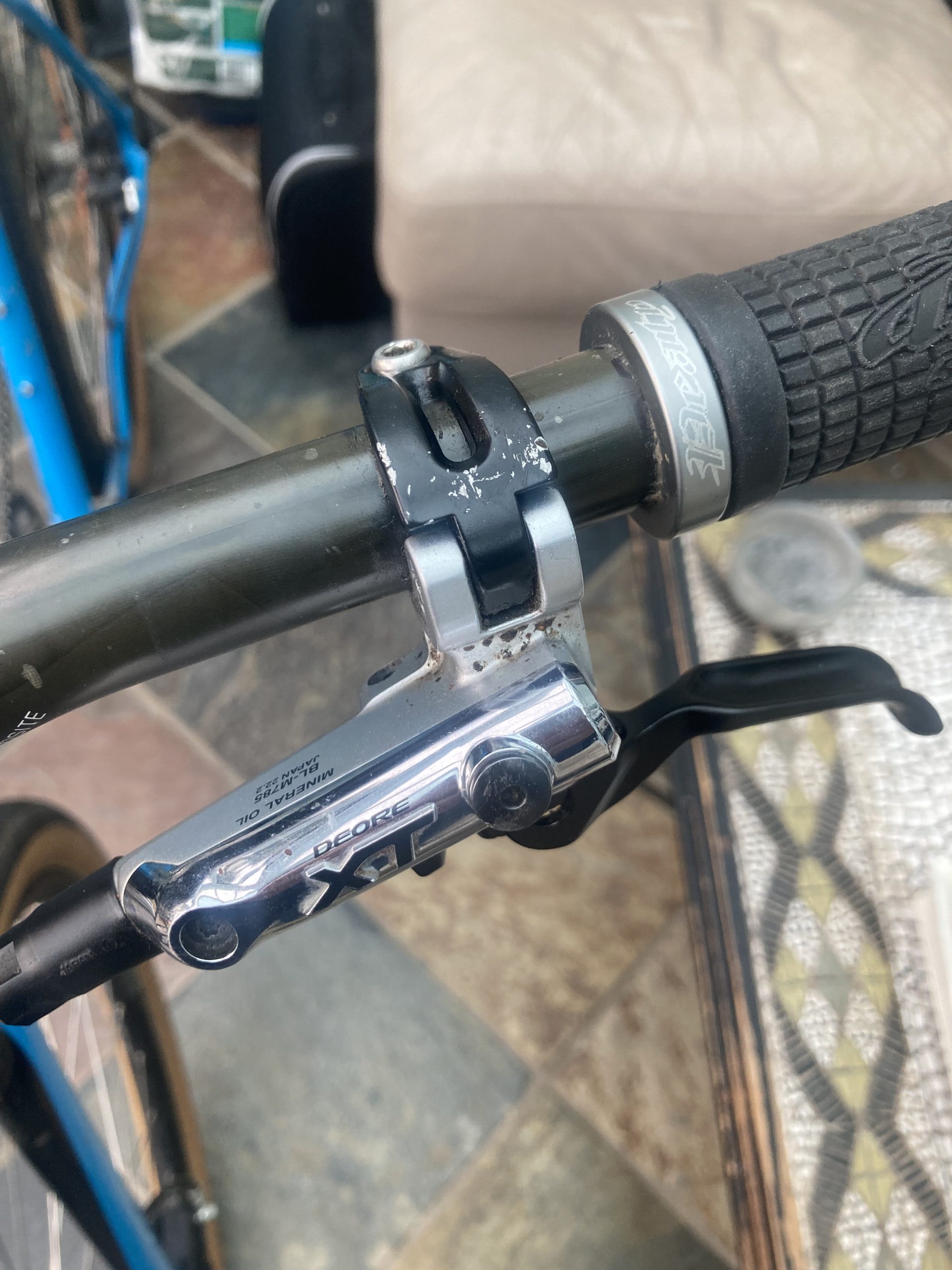 XT shifters and brakes. SLX calipers. XT derailleur. Middleburn crankset