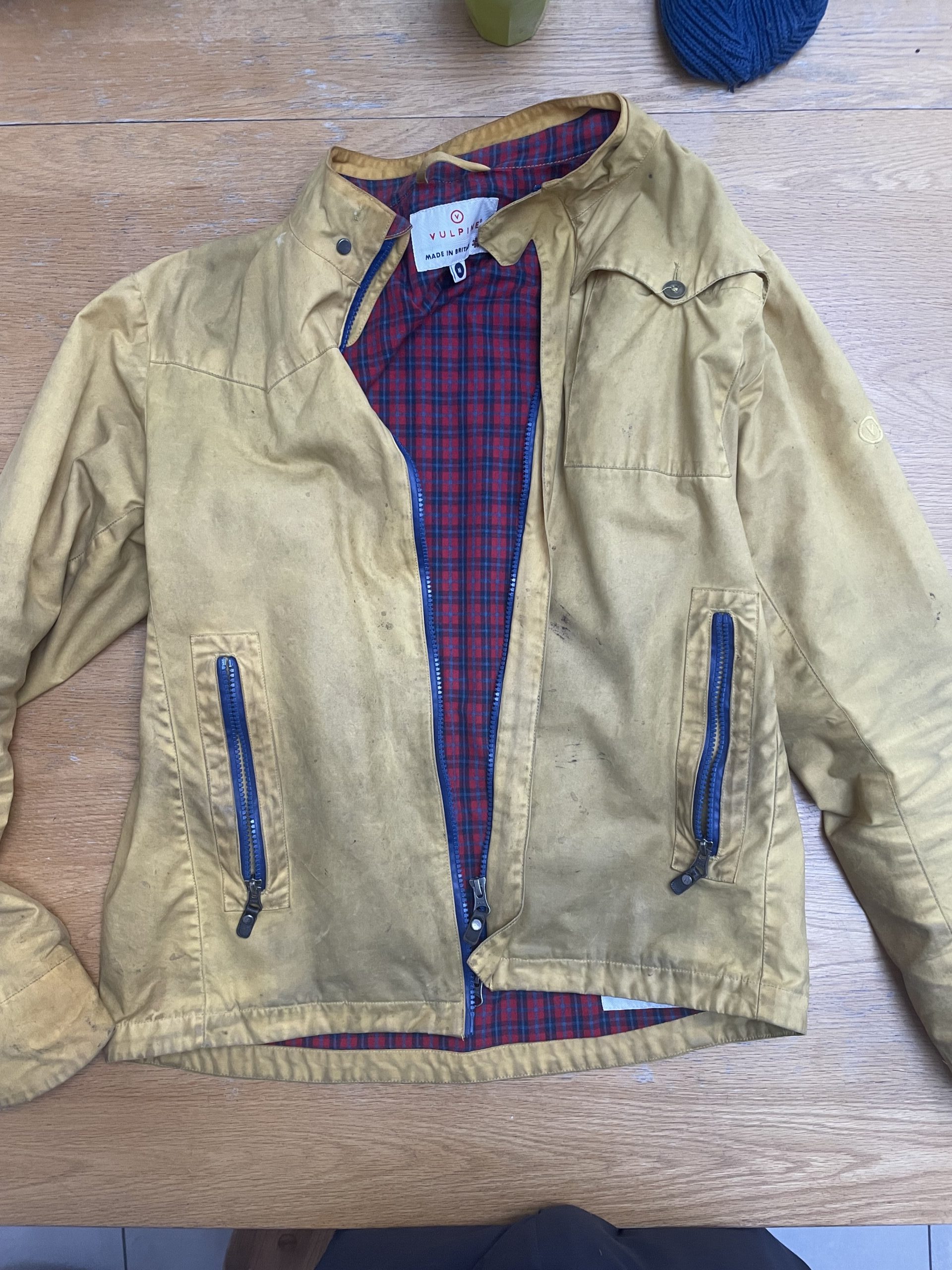 Wanted Vulpine waxed harrington green jacket in medium