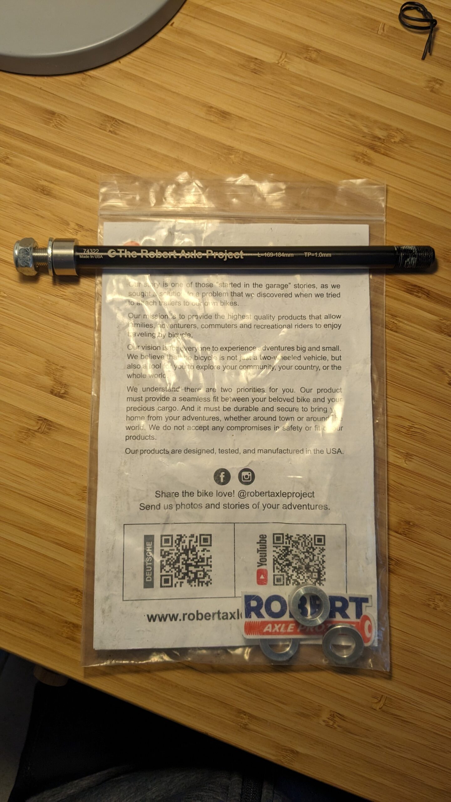 Robert Axle Project trailer thru axle