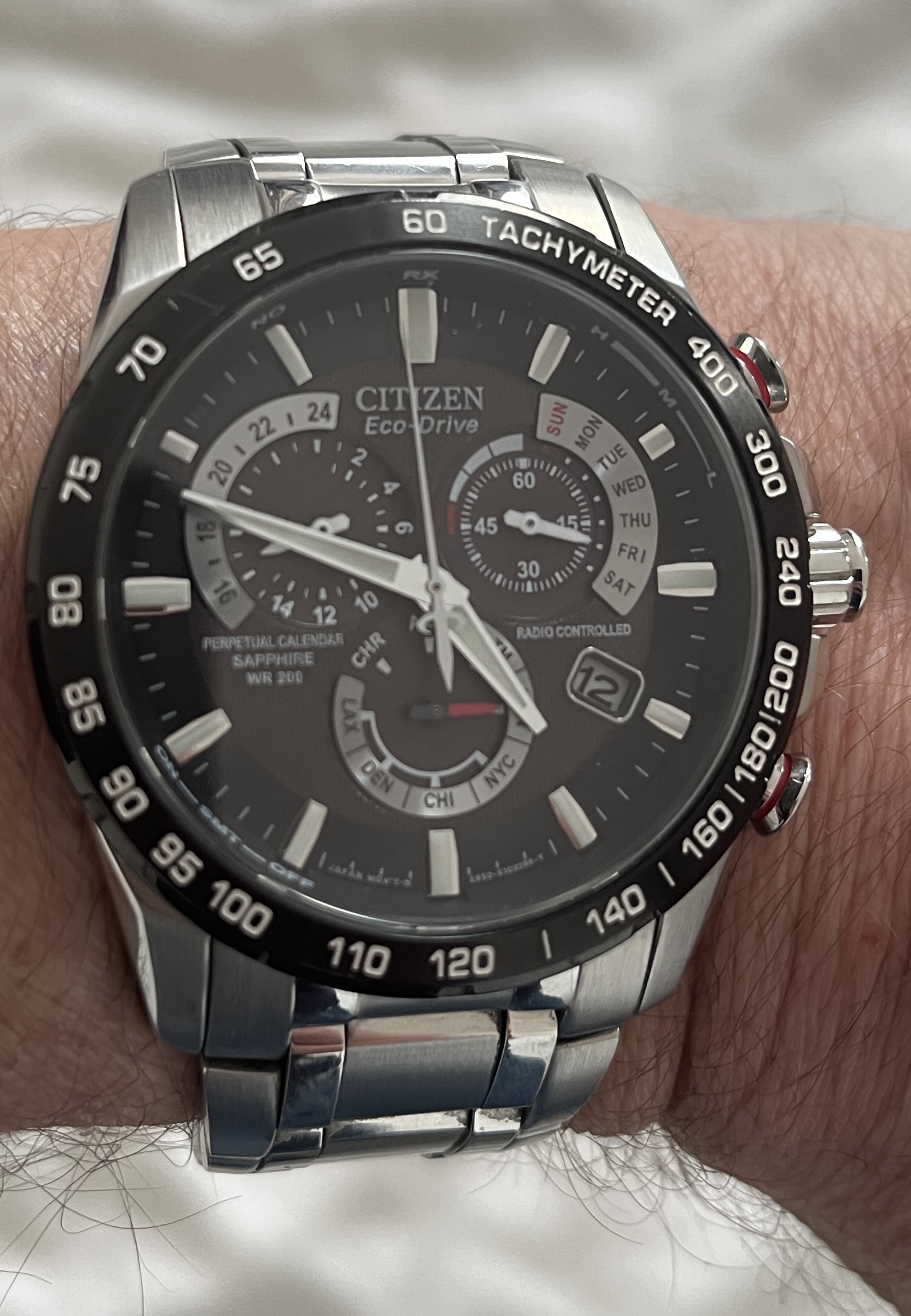 Citizen AT Chrono – Eco drive atomic watch.