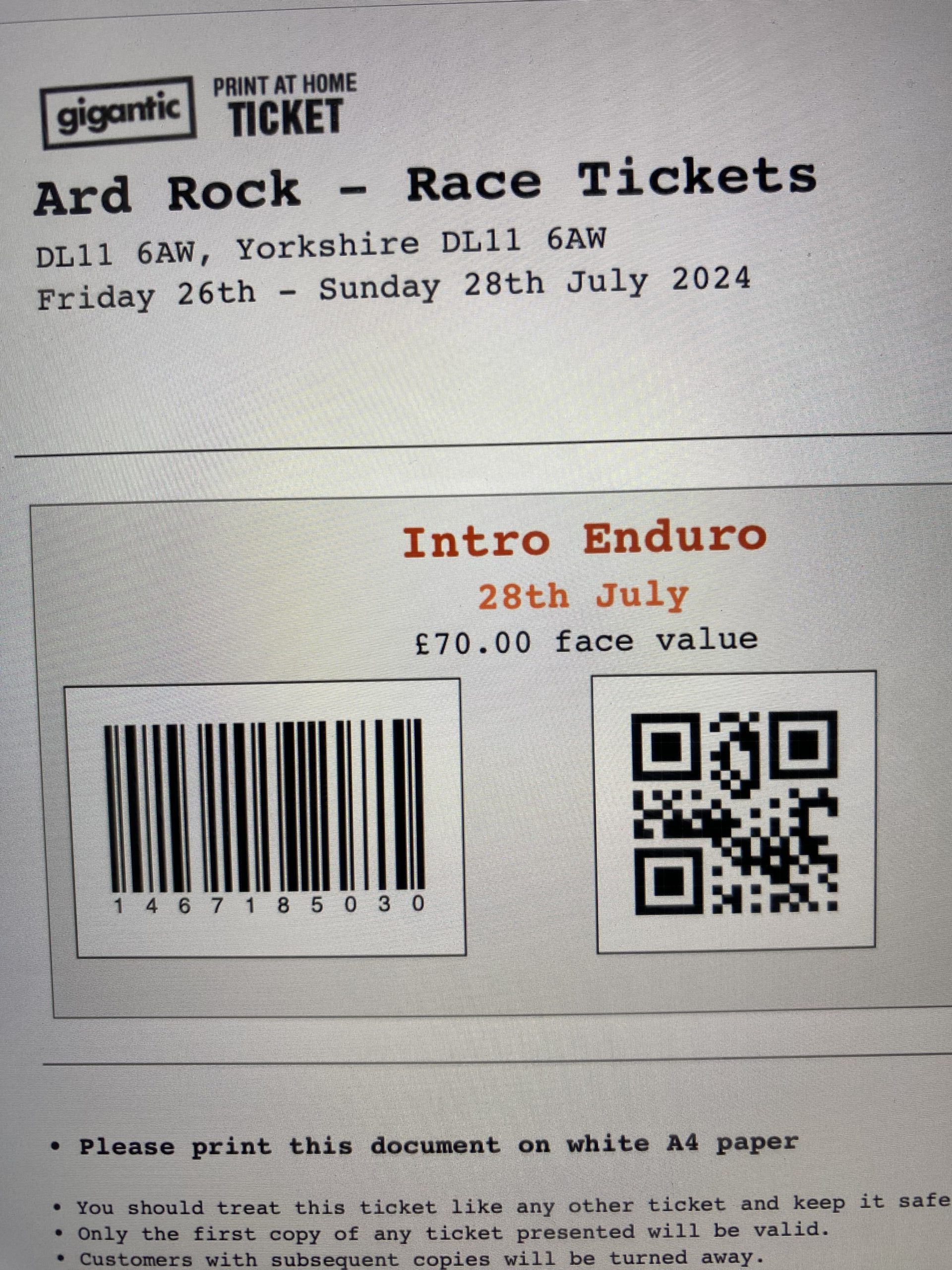Ard Rock Race Tickets 2024