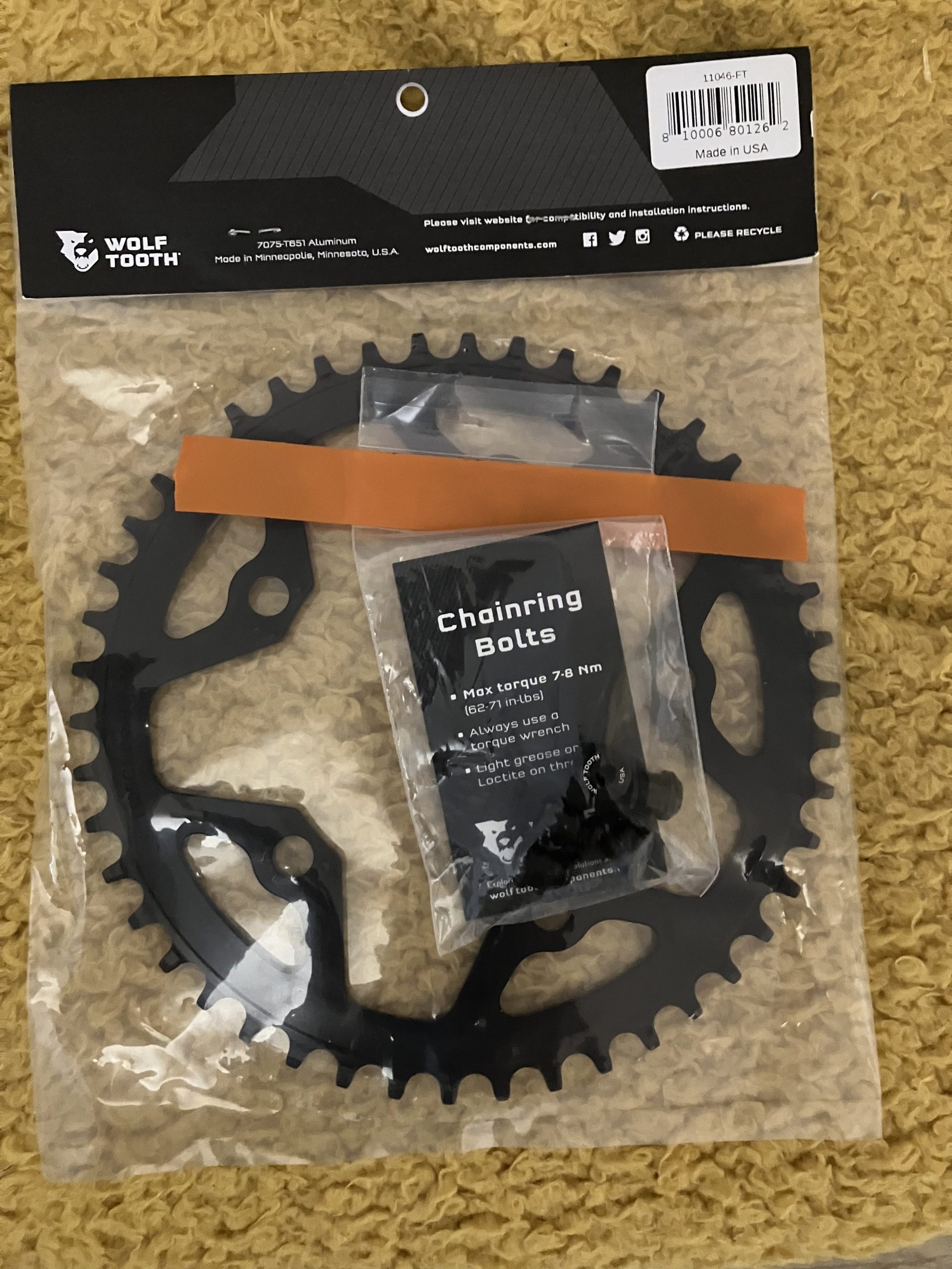 Wolf tooth drop stop chainring, 110 BCD, 46, brand new