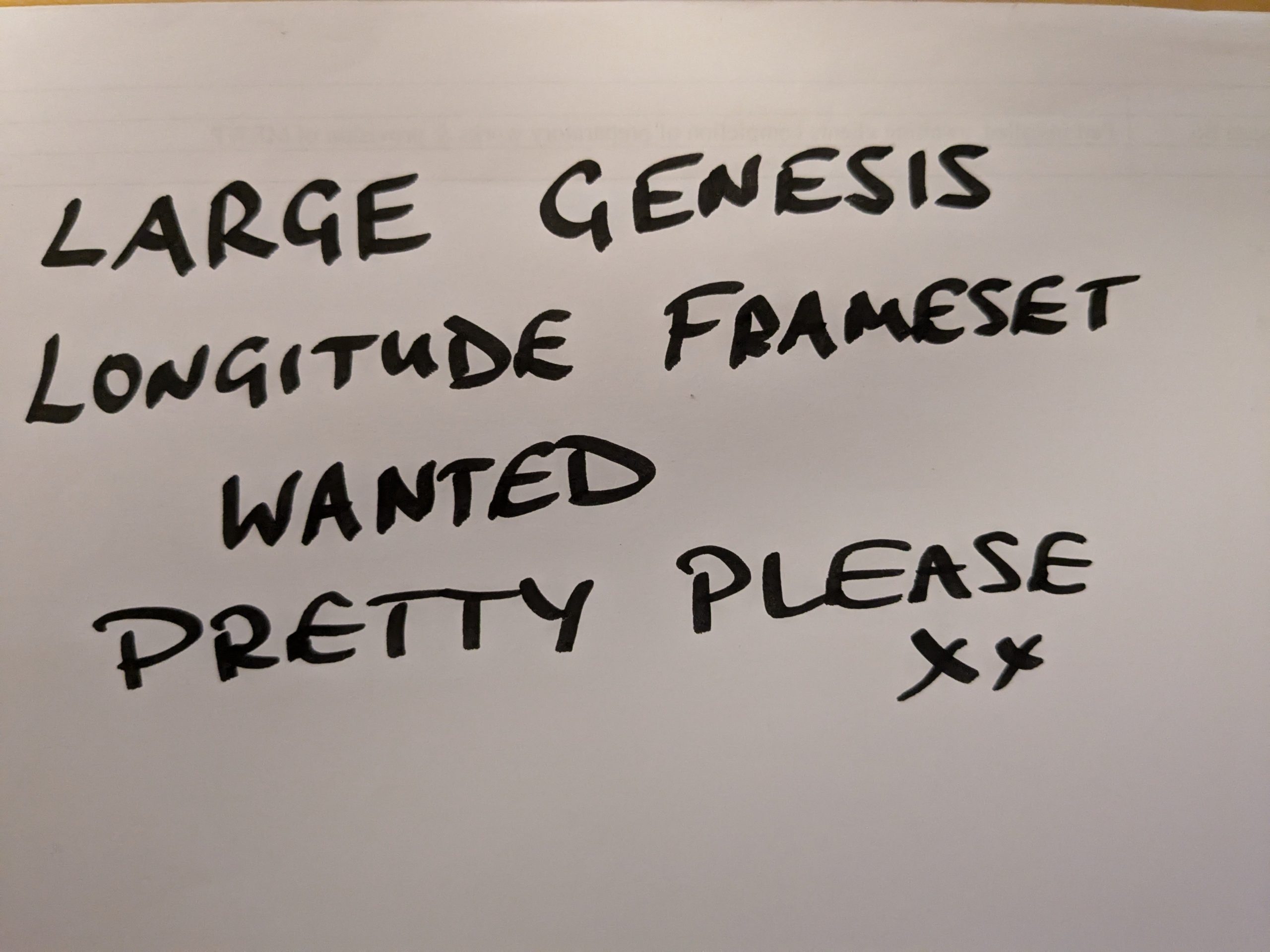 Wanted Large Genesis Longitude Frameset