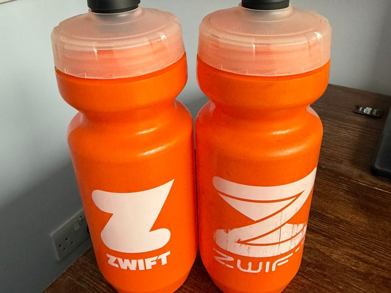 Zwift branded water bottles