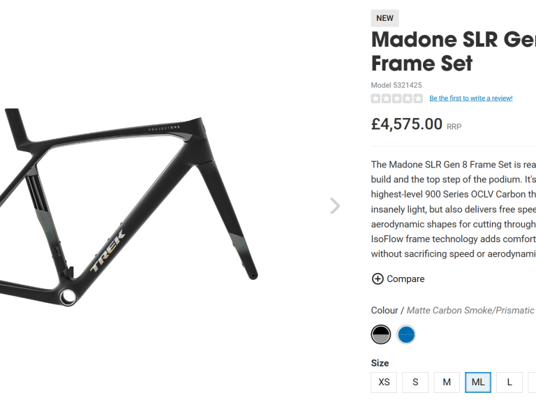 BRAND NEW – Trek Madone SLR Gen 8 FRAMESET ONLY Size M/L