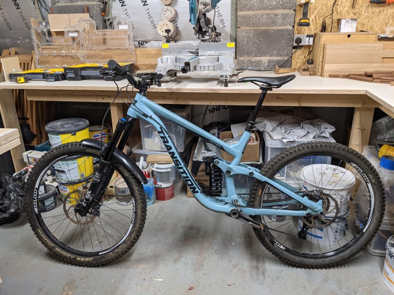 2020 Transition Patrol frame and Super Deluxe Ultimate coil shock – large, 27.5″