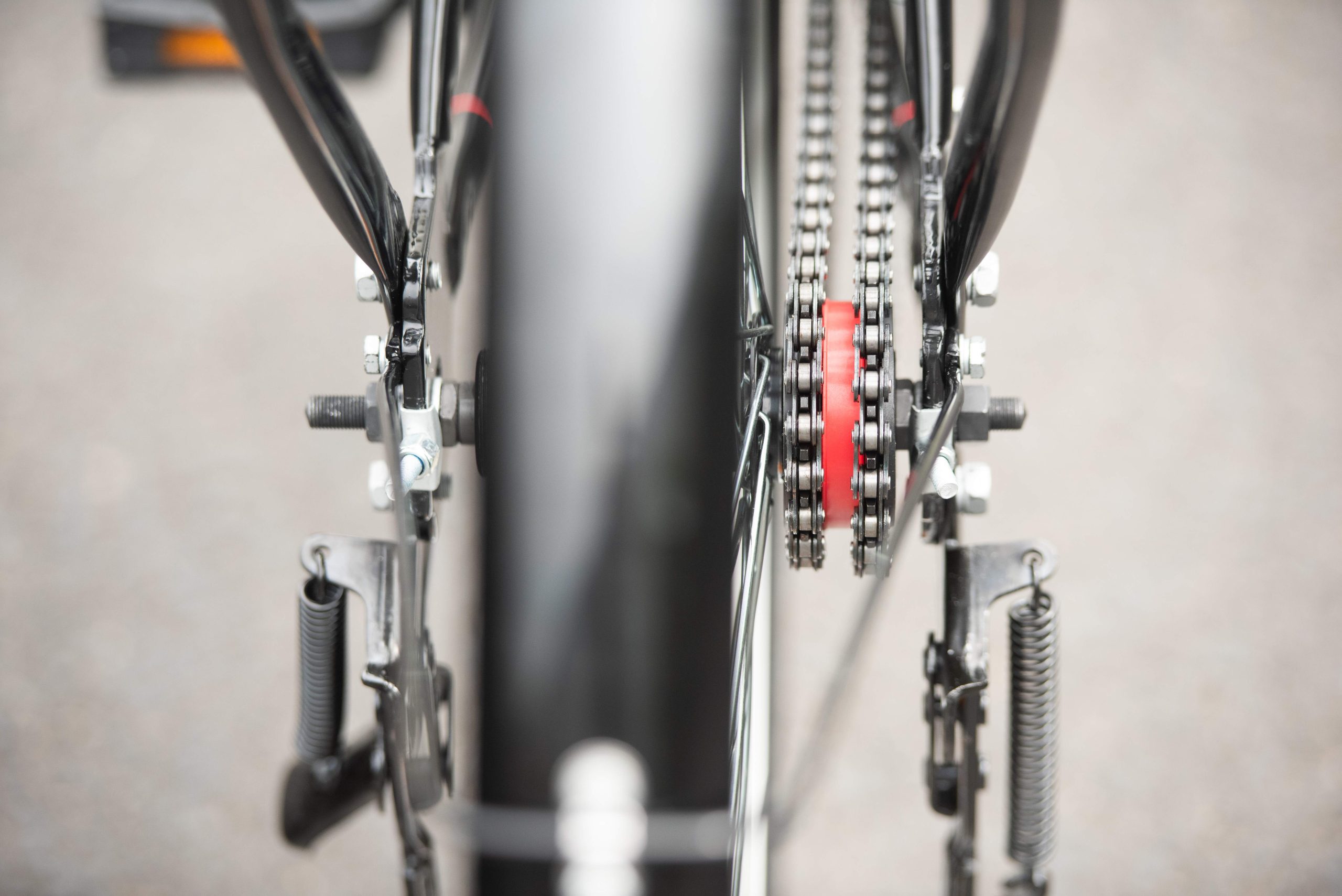 The steel Buffalo Bike S2 has two chains, two speeds, one frame size