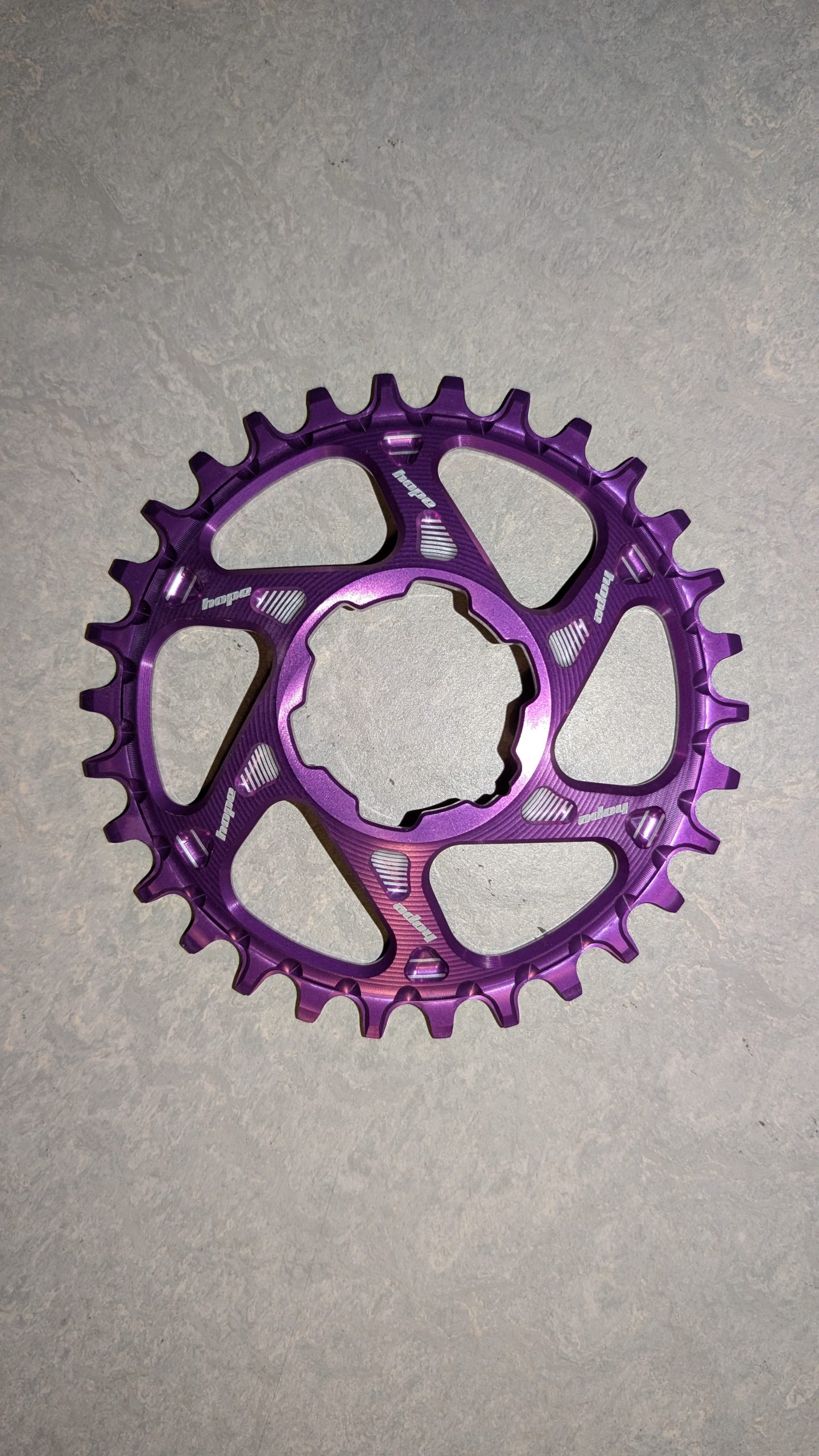 Hope spiderless chainring, 30T, Standard offset, Purple